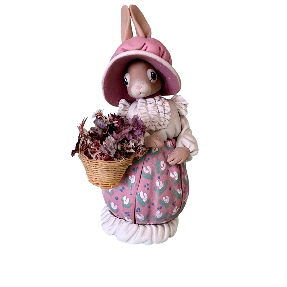 Miniature handmade bunny 3 1/2” tall vintage
